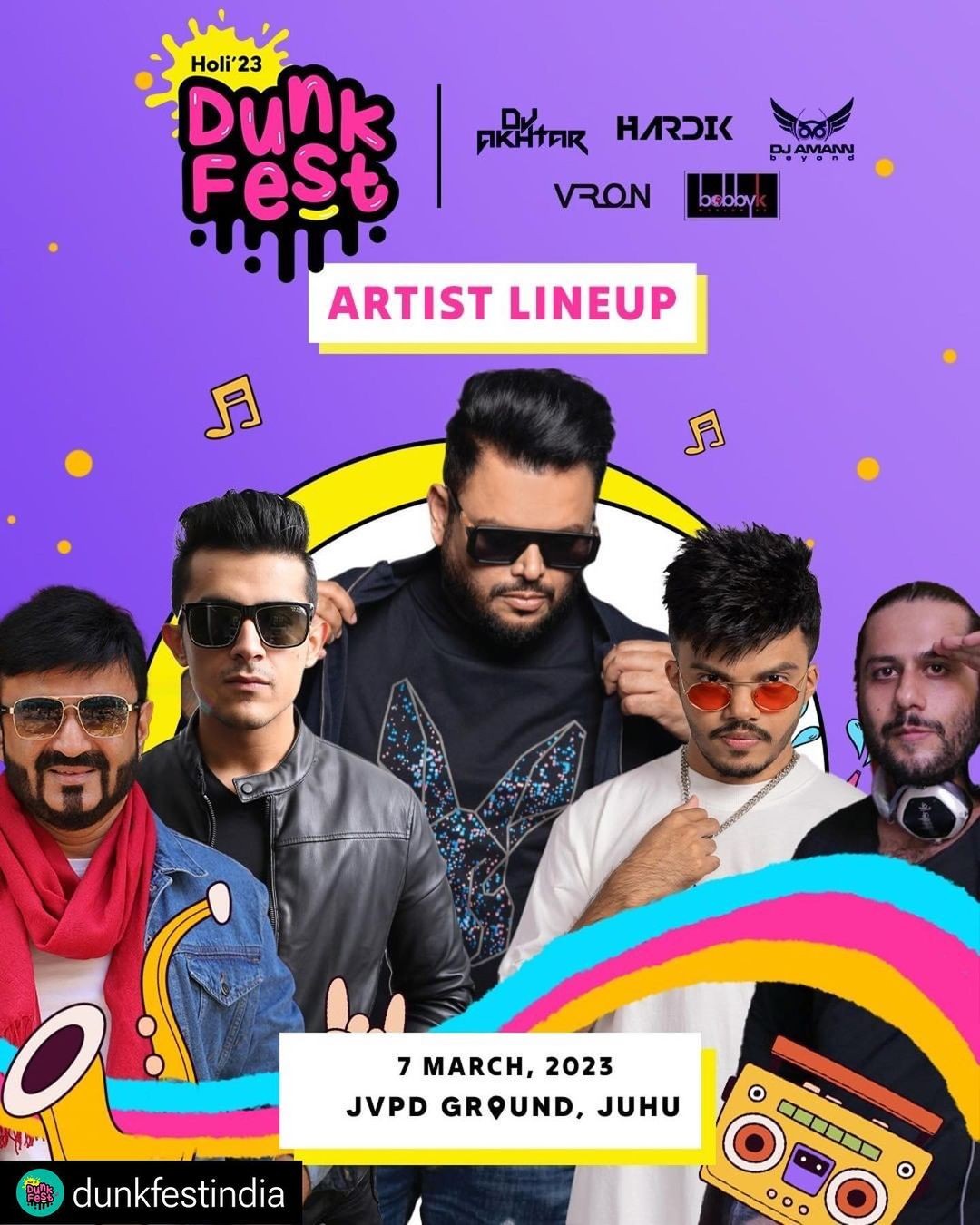 Holi 23 Dunk Fest - DJ Akhtar, DJ Amann, Vron & Hardik
